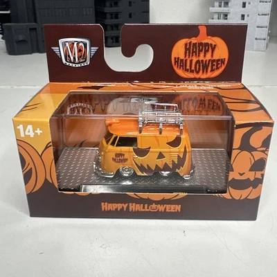 M2 Machines Happy Halloween 1960 VW Delivery Van orange Pumpkin Volkswagen Bus - Image 1 of 4