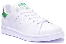 Adidas Stan Smith Mujer Cordones Cuero Zapatillas En Blanco Verde Talla UK 3-7Top Rated Seller