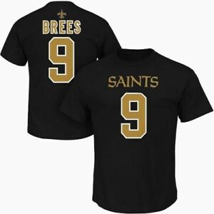 NFL New Orleans Saints Drew Brees Youth Black Name and Number Shirt