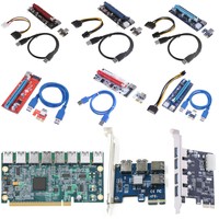 PCI-E 1x to 16x USB 3.0 VER SR-01 007S 008S 009S Graphics Riser Card Adapter Lot