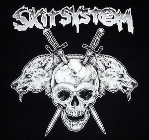 Skitsystem - (Logotipo de calavera y lobo) camisa / Nueva / S, L, XL (Negra) Punk  - Imagen 1 de 3