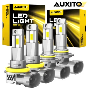 4x AUXITO 9005 H11 Combo LED Headlight High Low Beam Bulbs 6500K Cool White - Picture 1 of 11