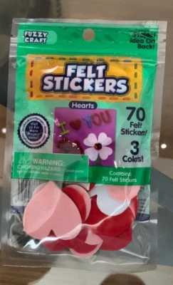 LOTE DE 39 pegatinas de fieltro artesanal difusa - artesanía difusa en forma de corazón 70 piezas - 3 colores Foto 1 de 3