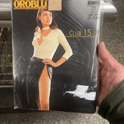 Oroblu Hecho en Italia 'Club 15 Medias Grandes (42-44") / 1930 Piel Foto 1 de 2