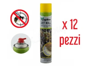 12 x Insetticida Spray Anti Vespe Calabroni JET KILL Vespai Nidi 750 ML Tafani - Foto 1 di 3