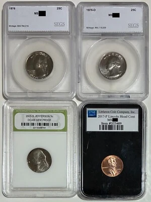 Basement Slab Lot! 4 US Coins in Holders of Non-Recognized Grading Services - Image 1 of 2