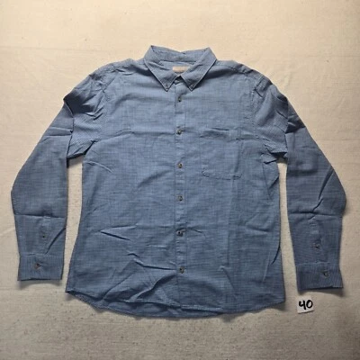 Falls Creek Button Up Shirt Blue No-Tuck Long Sleeve Adult Men's XL Extra Large - Image 1 of 4