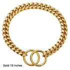 Dog Ring Metallic Dog Collar Golden Chain Cuban Chain Pet Dog Necklace