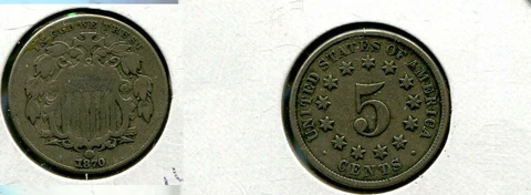 1870 SHIELD NICKEL TYPE COIN FINE 4482P Cover