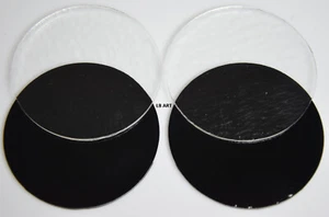 4" CIRCLES 2 CLEAR & 2 BLACK BULLSEYE 3mm THICK GLASS 90 COE TESTED COMPATIBLE - Picture 1 of 7