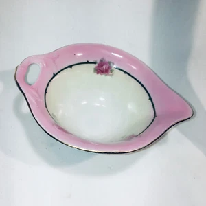 Tazón de caramelo rosa para servir porcelana de colección de 1930 hecho en Alemania - Imagen 1 de 6