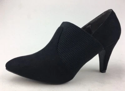 Bellini Genie Women's Slip On Heel Booties Size 8M, Black Microsuede 932 - Image 1 of 4