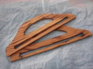 "Juego de un solo juego ~ manijas de bolso de mano de madera quemada en forma de D hechas a mano ~ 12,75"" X 4,0" - Imagen 1 de 2