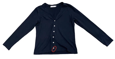 Fresh Produce Button Up Long Sleeve Cardigan Sweater Women's Size Small S Black - Image 1 of 4