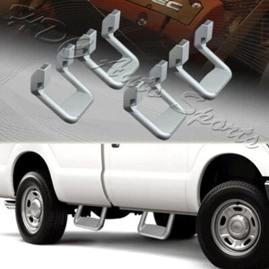 4 x Universal Truck Silver Texture Coated Die-Cast Aluminum Trunk Side Step Bar - Picture 1 of 4