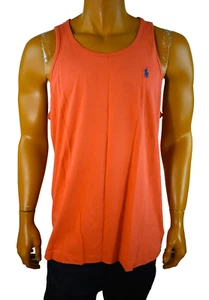 Camiseta sin mangas Polo Ralph Lauren para hombre nueva L naranja liso calce clásico sin mangas - Imagen 1 de 6