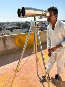 1920s Nautical Naval Brass Victorian Binoculars on 360 Degree rotating tripod - Picture 1 of 3