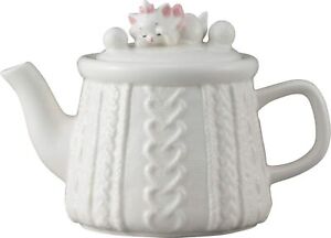 Disney The Aristocats Marie Cat Teapot Box White Pottery Pot Porcelain Japan New