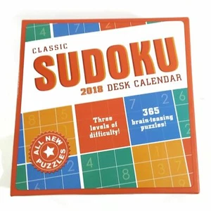 Sudoku Brain Game 2018 Desk Calendar 365 puzzles 3 Levels Classic Teasing Puzzle - Picture 1 of 6