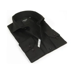Camisa para hombre Charles TYRWHITT 100 % algodón cuello cortado CHT-20 negra - Imagen 1 de 9