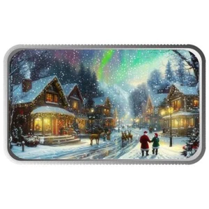 Christmas Holiday 1 oz .999 Silver Bar - Winter Wonderland Color Silver Bar - Picture 1 of 3