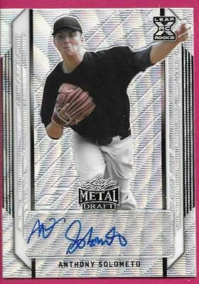 2021 Leaf Metal Draft Baseball ANTHONY SOLOMETO Rookie #BA-AS1 Silver Autograph - Image 1 of 2