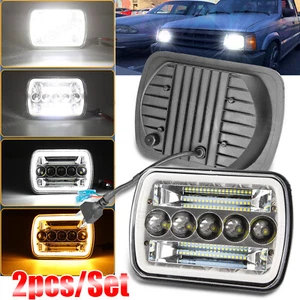 Coppia Fari LED 7X6" 5X7" Quadrati per Chevy Express Cargo Van 1500 2500 3500 - Foto 1 di 16