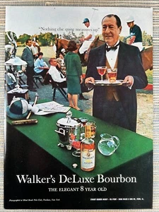 Walker's DeLuxe Bourbon Whiskey Blind Brook Polo Club 1967 anuncio impreso vintage - Imagen 1 de 1