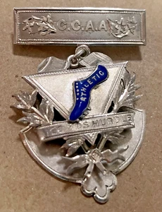 Vintage Original C.C.A.A. Silver Medal, Circa 1940's, 120 Yd Hurdles, Sterling - Picture 1 of 11