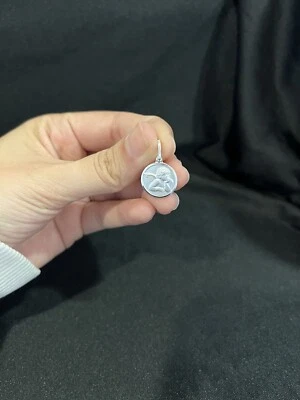 925 Sterling Silver Womens Men Small Guardian Cherub Angel de Mi Guarda Pendant - Image 1 of 4