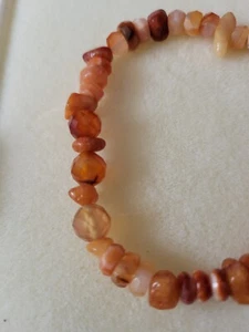 Natural Red Agate Stone Beaded Stretch Bracelet - Picture 1 of 6