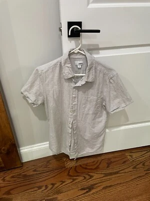 Camisa de manga corta gris con botones Sonoma para hombre (talla: pequeña) Foto 1 de 3