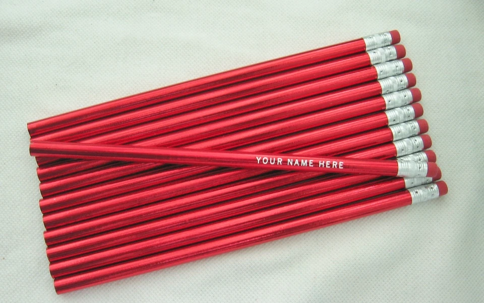 12支闪亮的“超级富箔”个性化铅笔  — 第 1/1 张图片