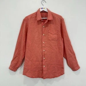 Tommy Bahama Relax Linen Shirt Men S Red Button Up Casual Long Sleeve * - Picture 1 of 10