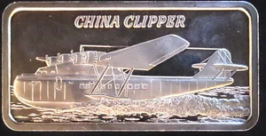 1974 China Clipper Hamilton Mint World Flight-0.999 Silver 1 Oz Ounce Art Bar - Picture 1 of 2