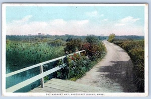 1910-20's OUT MADAKET WAY NANTUCKET ISLAND MASS. PHOSTINT POSTCARD - Picture 1 of 2