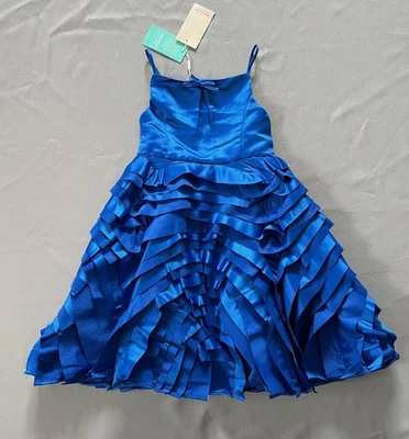 NUEVO CON ETIQUETAS MONZÓN Niños NIÑAS AZUL CAPAS 'EMPERATRIZ' VESTIDO 7 - 8 años 128 TALLA 8 AÑOS Foto 1 de 4
