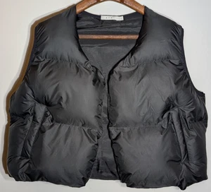 Gilet imbottito oversize MNML EZ nero trapuntato Welt tasca aperta taglia Large - Foto 1 di 6