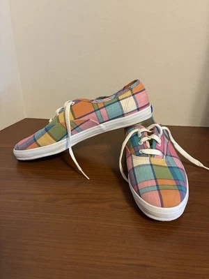 Keds Women’s 8.5M Rainbow Checkered Pastel Plaid Sneakers - Image 1 of 4