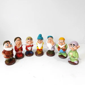 Vintage Disney Seven Dwarfs Pvc Vinyl Rubber Figures X 7 6" Tall - Picture 1 of 10