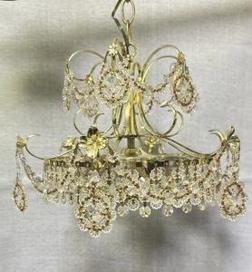 6 Lights Golden Metal Crystal Chandelier - Picture 1 of 5