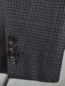 Ted Baker Sport Coat Jacket Men's 40R Gray Wool Brown Pane Gingham Check Plaid - Bild 1 von 23