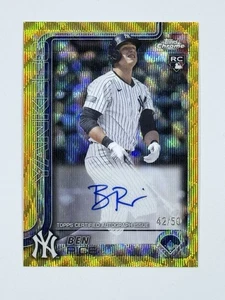2025 Topps Chrome Ben Rice #RA-BR 42/50 Gold Wave Refractor RC - Picture 1 of 2