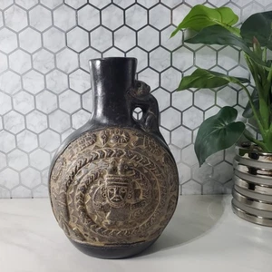 Pre Columbian Chimu Peruan Blackware Serpent Monkey Vessel Replica - Bild 1 von 21