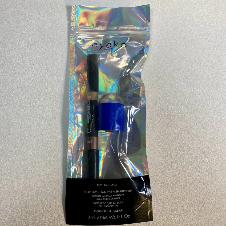 Eyeko Double Act Shadow Stick w/Sharpener Cookies & Cream 2.98g/0.1oz NEW - Image 1 of 4