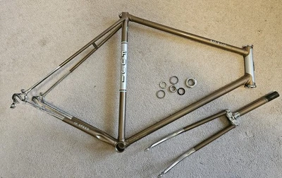 ¡Marco y horquilla de acero doble tope marrón vintage Fuji S12S LTD 58 CM! Foto 1 de 4