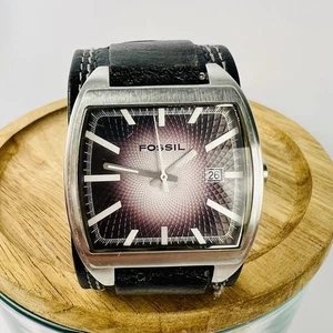 Fossil JR-9597 Hombre Negro Analógico 40mm Reloj Cuarzo Grueso Correa Cuero 50m WR - Imagen 1 de 13