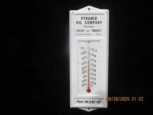 Termómetro publicitario PHILLIPS 66 BENTON HARBOR MI Vintage Pyramid Oil Co. - Imagen 1 de 5
