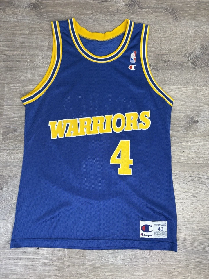 Camiseta Vintage Anos 90 Champion Golden State Warriors Chris Webber #4 Tamanho 40 - Imagem 1 de 4