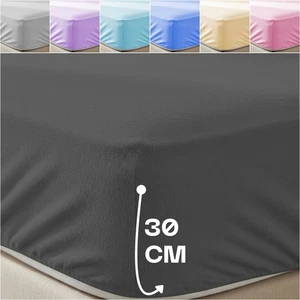 Teddy Bear Fleece Fitted Sheet Sherpa 30CM Extra Deep Warm Bedsheets Double King - Picture 1 of 40